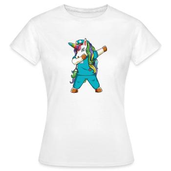 Infirmière Unicorne en Dab - Drôle de soins médicaux - T-shirt Femme - blanc - Devant - AI Model Female 172 dark (172cm)