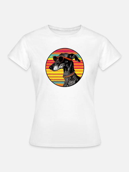 Hund mit Sonnenbrille - Frauen T-Shirt - Weiß