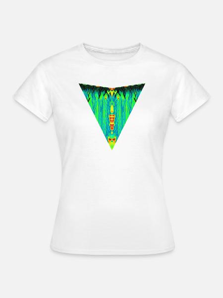 Digital Totem, Neon Guardian, Symmetry Beast - T-shirt dam - vit