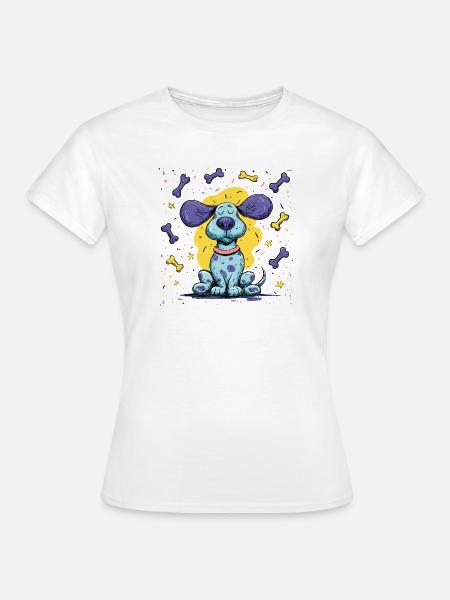Sternenhund im bunten Orbit - Frauen T-Shirt - Weiß