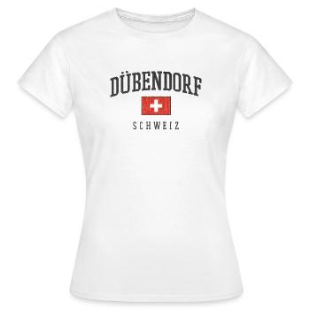 Logo de Dübendorf, Suisse, avec drapeau - T-shirt Femme - blanc - Devant - AI Model Female 172 dark (172cm)