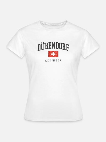 Dübendorf Schweiz Logo mit Flagge - Frauen T-Shirt - Weiß