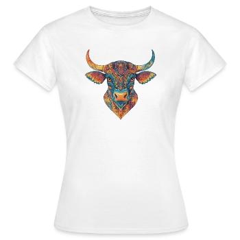 Bétail taureau multicolore - T-shirt Femme - blanc - Devant - AI Model Female 172 dark (172cm)