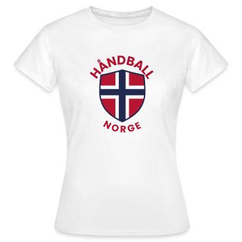 Norway's handball shield with the Norwegian flag - Women's T-Shirt - white - Front - AI Model Female 172 dark (172cm)