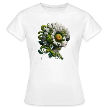 Flora Head Flower Dreams Portrait - T-shirt Femme - blanc - Devant - AI Model Female 172 dark (172cm)