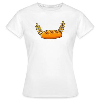 Goldener Brotleib mit Weizenzweigen - Frauen T-Shirt - Weiß - Vorne - AI Model Female 172 dark (172cm)