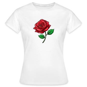 Rose rouge - T-shirt Femme - blanc - Devant - AI Model Female 172 dark (172cm)