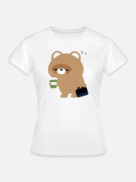 Sleepy Beaver und Kaffee - Frauen T-Shirt - Weiß