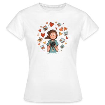 Photographie du cœur, instantanés souvenirs - T-shirt Femme - blanc - Devant - AI Model Female 172 dark (172cm)