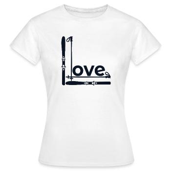 Ski d’Amour d’Hiver - T-shirt Femme - blanc - Devant - AI Model Female 172 dark (172cm)