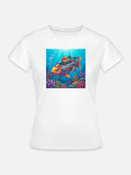 Tuning Fisch - Frauen T-Shirt - Weiß