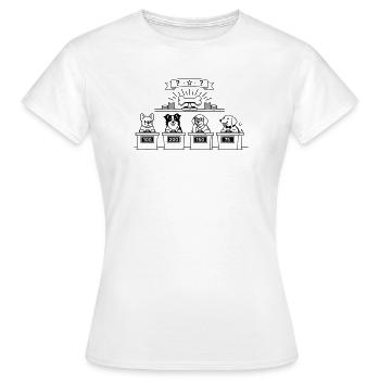 Quiz Hunde Line Art - Frauen T-Shirt - Weiß - Vorne - AI Model Female 172 dark (172cm)