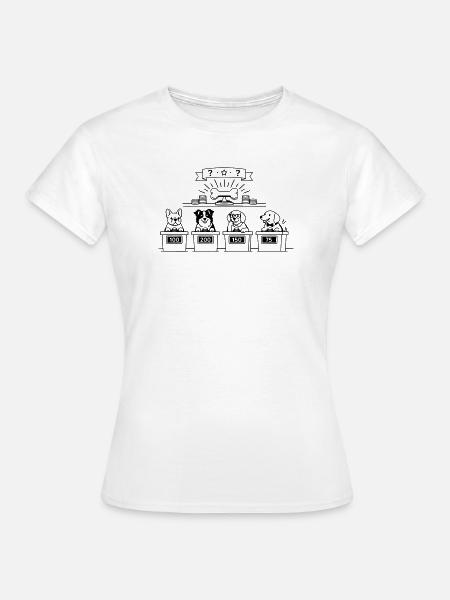 Quiz Hunde Line Art - Frauen T-Shirt - Weiß