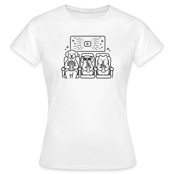 Cinéma de chiens Chiens au cinéma - T-shirt Femme - blanc - Devant - AI Model Female 172 dark (172cm)
