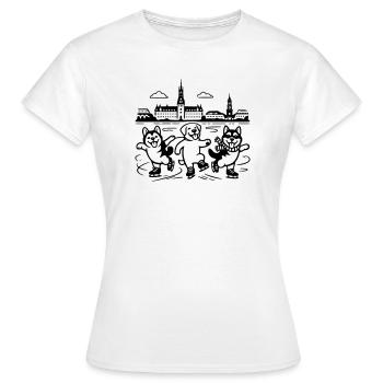 Art de lignes mimaliste du patinage artistique - T-shirt Femme - blanc - Devant - AI Model Female 172 dark (172cm)