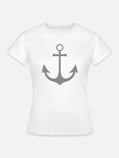 Anker Symbol Nautik Grafik - Frauen T-Shirt - Weiß