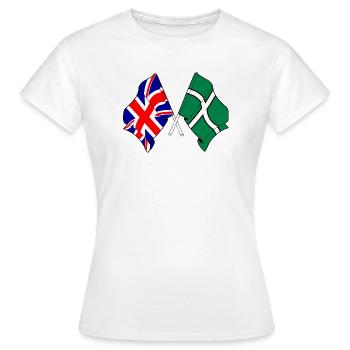 Devon & Great Britain Cross - Frauen T-Shirt - Weiß - Vorne - AI Model Female 172 dark (172cm)