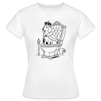 Art de la ligne des toilettes du trône teckel - T-shirt Femme - blanc - Devant - AI Model Female 172 dark (172cm)