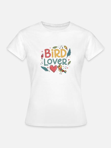 Vogelliebhaber Feder und Herz - Frauen T-Shirt - Weiß