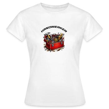 Handerker Werkzeugkiste Cartoon - Frauen T-Shirt - Weiß - Vorne - AI Model Female 172 dark (172cm)