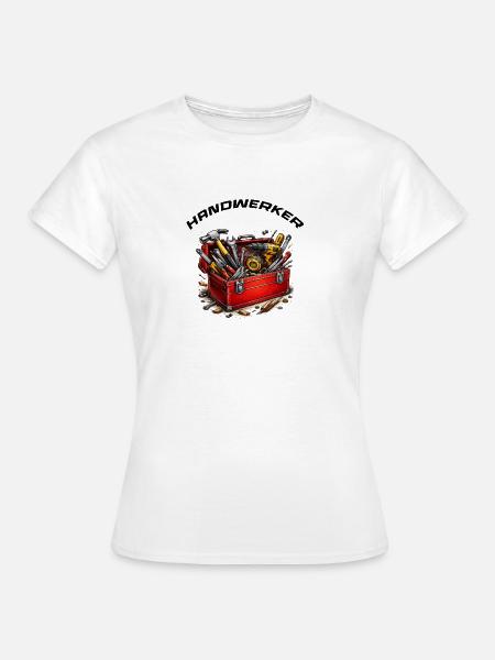 Handerker Werkzeugkiste Cartoon - Frauen T-Shirt - Weiß