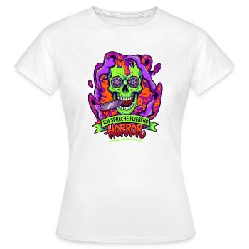 Horreur du crâne néon avec tentacules - T-shirt Femme - blanc - Devant - AI Model Female 172 dark (172cm)