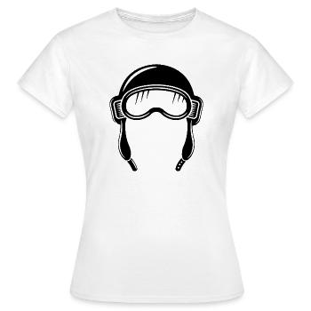 Cagoule d’aviateur - T-shirt Femme - blanc - Devant - AI Model Female 172 dark (172cm)