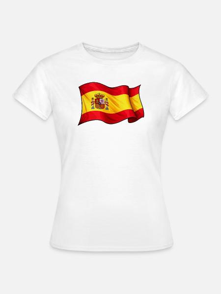 Spanische Flaggen-Wellen-Design - Frauen T-Shirt - Weiß