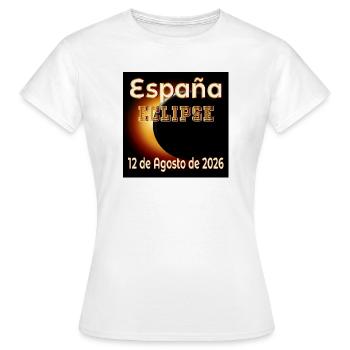 Observation des éclipses en Espagne - T-shirt Femme - blanc - Devant - AI Model Female 172 dark (172cm)