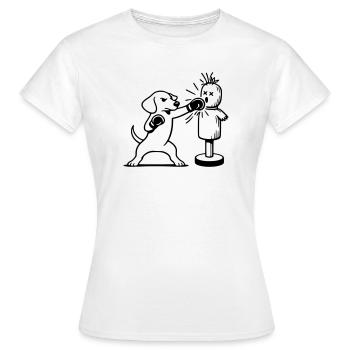 sparring dackel boxen line art  - Frauen T-Shirt - Weiß - Vorne - AI Model Female 172 dark (172cm)