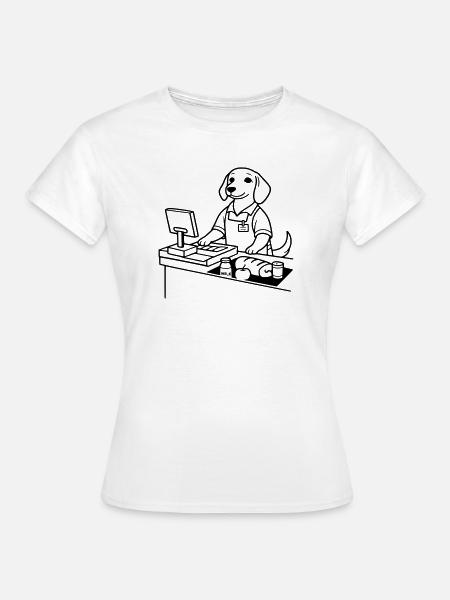 supermarkt hund kassierer - Frauen T-Shirt - Weiß