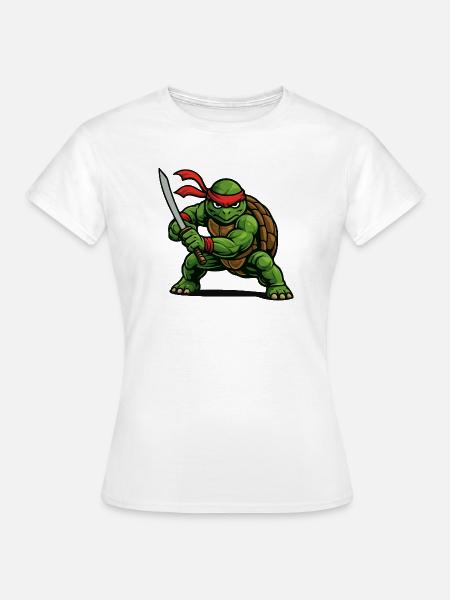 Ninja-Krieger-Schildkröte mit Katana-Schwert - Frauen T-Shirt - Weiß