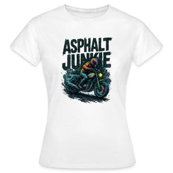 asphalt junkie - moto - T-shirt Femme - blanc - Devant - AI Model Female 172 dark (172cm)