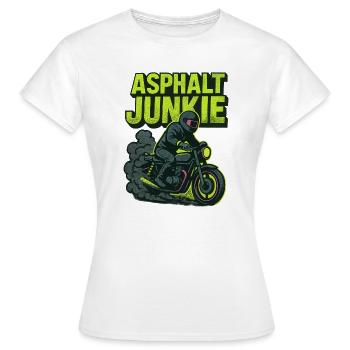 asphalt junkie - moto - T-shirt Femme - blanc - Devant - AI Model Female 172 dark (172cm)