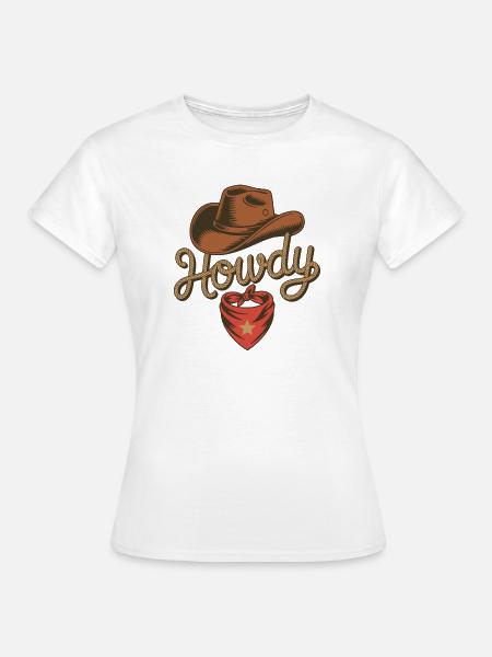 Howdy Cowboy - Western Rope Design - Frauen T-Shirt - Weiß