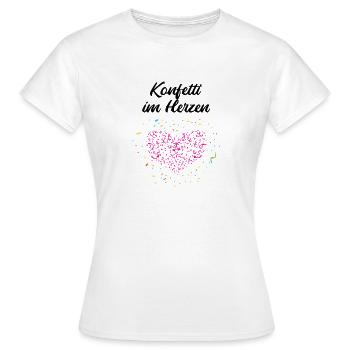 Confetti in the Heart – Carnival Carnival Heart - Women's T-Shirt - white - Front - AI Model Female 172 dark (172cm)