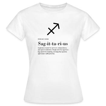 Sagittaire - Signe du zodiaque - T-shirt Femme - blanc - Devant - AI Model Female 172 dark (172cm)