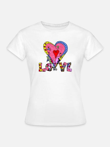 Herz - Frauen T-Shirt - Weiß