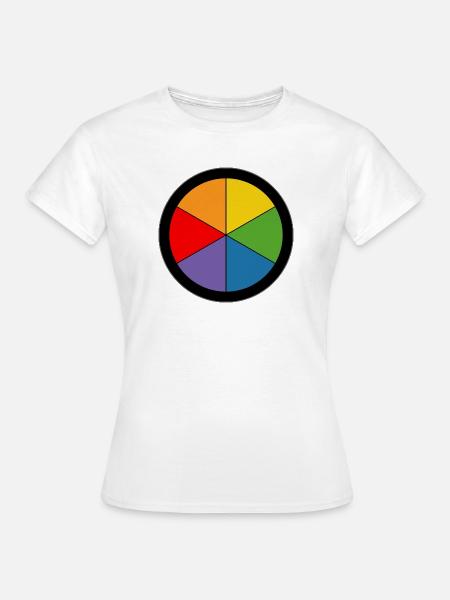 Regenbogen Farbkreis - Frauen T-Shirt - Weiß