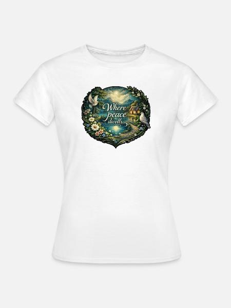 Wo Frieden wohnt - Frauen T-Shirt - Weiß