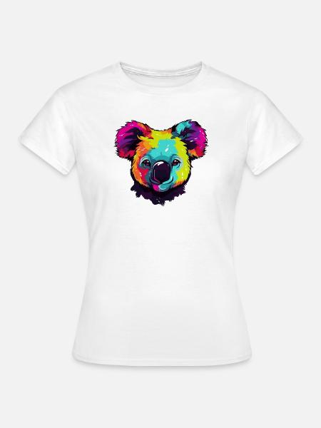 Bunter Koala Popkunst - Frauen T-Shirt - Weiß