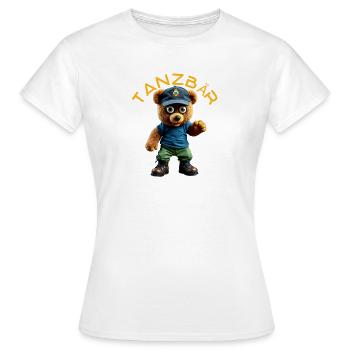 Mascotte de l’ours dansant - T-shirt Femme - blanc - Devant - AI Model Female 172 dark (172cm)