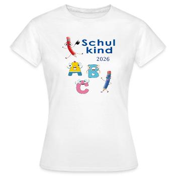 ABC Schuldkind 2026 - T-shirt Femme - blanc - Devant - AI Model Female 172 dark (172cm)