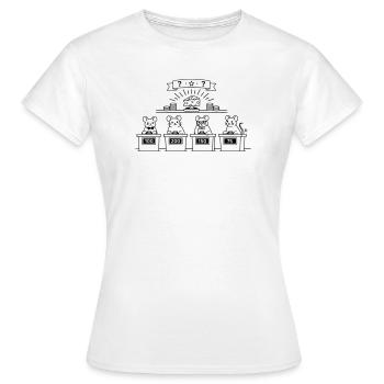 mice show quiz - Frauen T-Shirt - Weiß - Vorne - AI Model Female 172 dark (172cm)