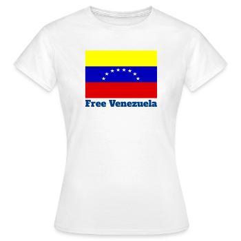 Venezuela, liberté, Caracas, Amérique du sud - T-shirt Femme - blanc - Devant - AI Model Female 172 dark (172cm)