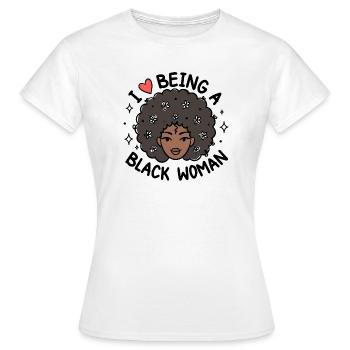 J’adore être une femme noire Pride Design - T-shirt Femme - blanc - Devant - AI Model Female 172 dark (172cm)