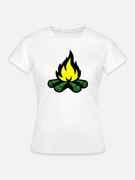 Lagerfeuer Symbol Flamme - Frauen T-Shirt - Weiß