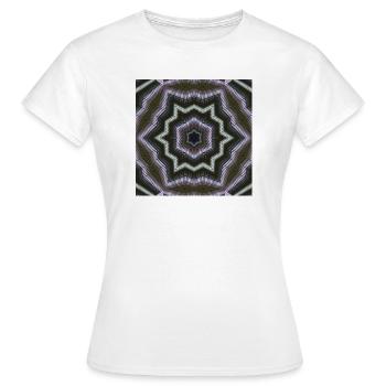 Kaleidoskopischer Sternen-Mandala - Frauen T-Shirt - Weiß - Vorne - AI Model Female 172 dark (172cm)