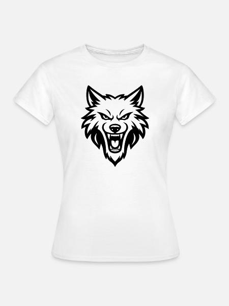 Wolf Kopf - Frauen T-Shirt - Weiß