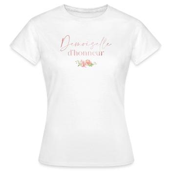 Blumen-Brautjungfer - Frauen T-Shirt - Weiß - Vorne - AI Model Female 172 dark (172cm)